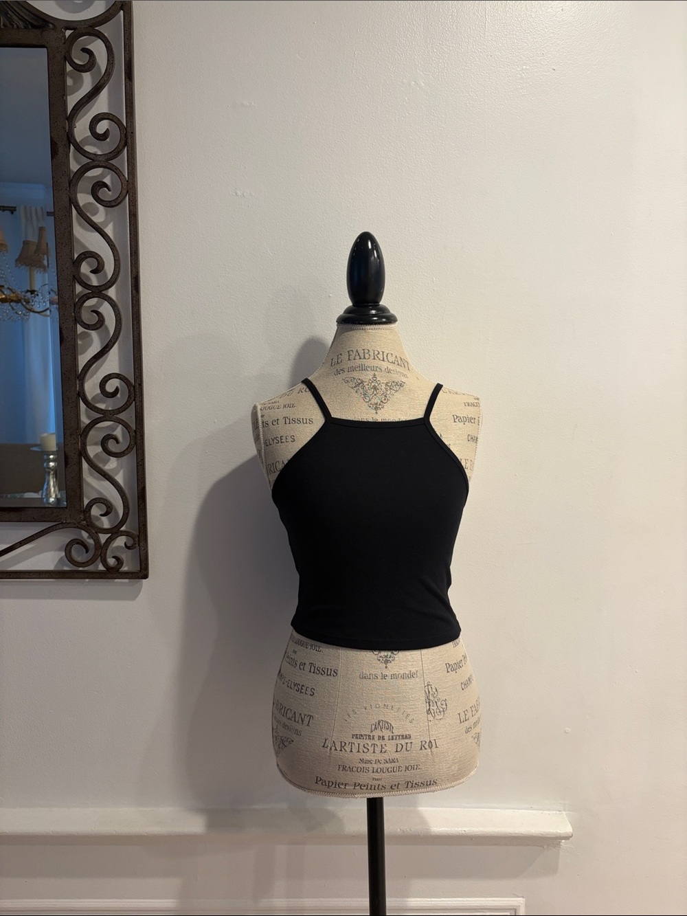 Zara Black Cropped Spaghetti-Strap Camisole